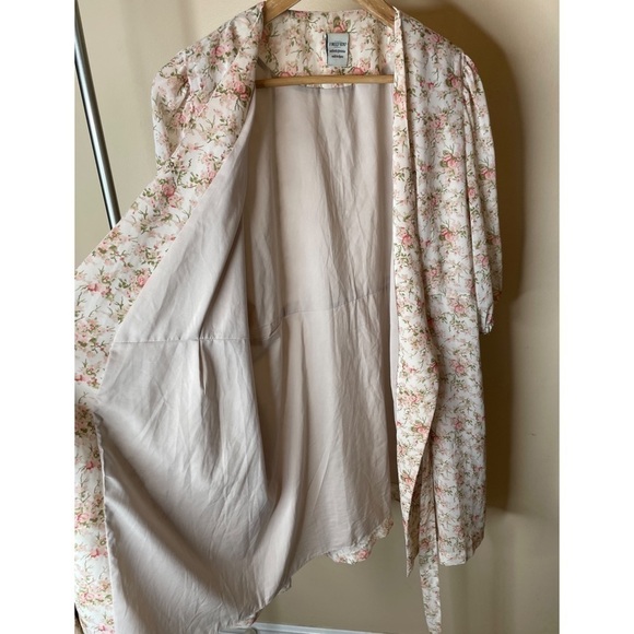 Floral Puff Sleeve Korean Wrap Dress OS / S - Picture 3 of 16